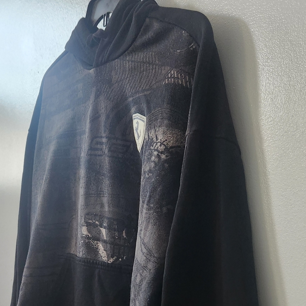 Puma Ferrari Black And Gray Men's Graphic Hoodie - Picture 16 of 16